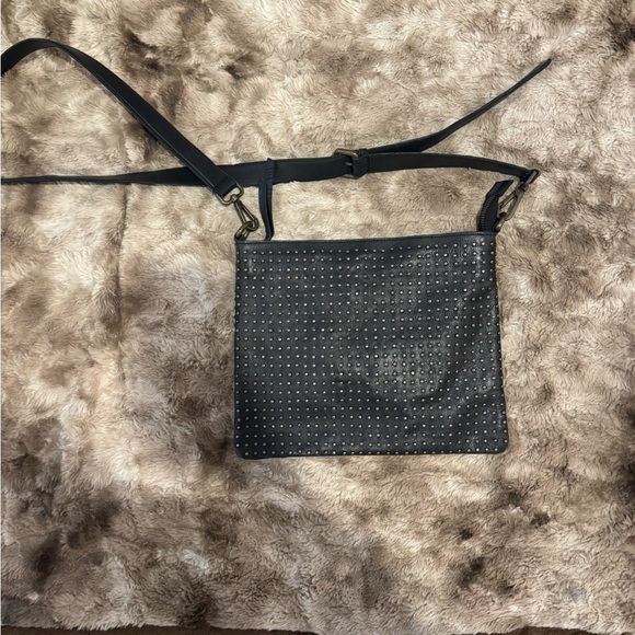 PLATANIA Genuine Italian Leather Studded Crossbody Bag - Picture 4 of 6